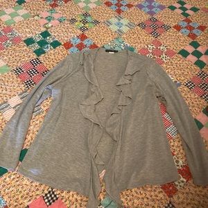 Ruffled front cardigan